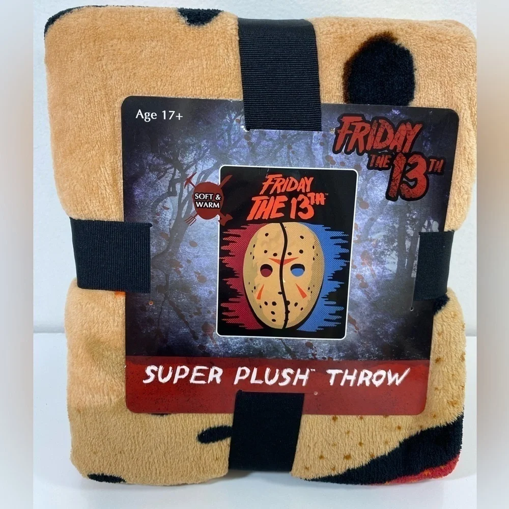 FRIDAY THE‎ 13TH BLANKET SUPER PLUSH 46” x 60” SOFT THROW NWT JASON